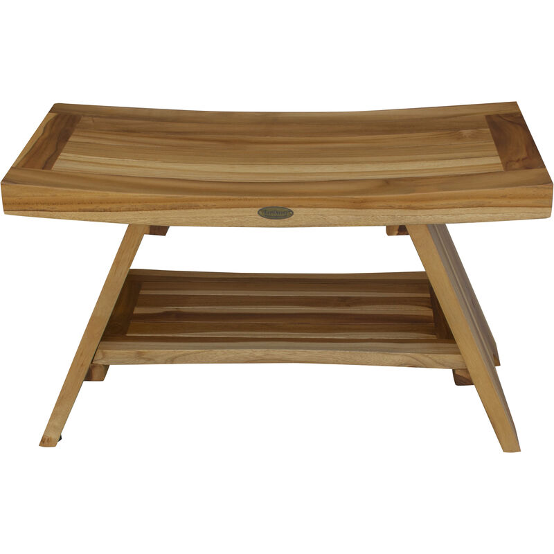 EcoDecors 30 Inch Serenity Waterproof Teak Wood Shower Bench