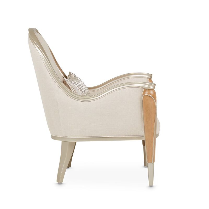 Michael Amini Villa Cherie Matching Chair - Pearl/Caramel