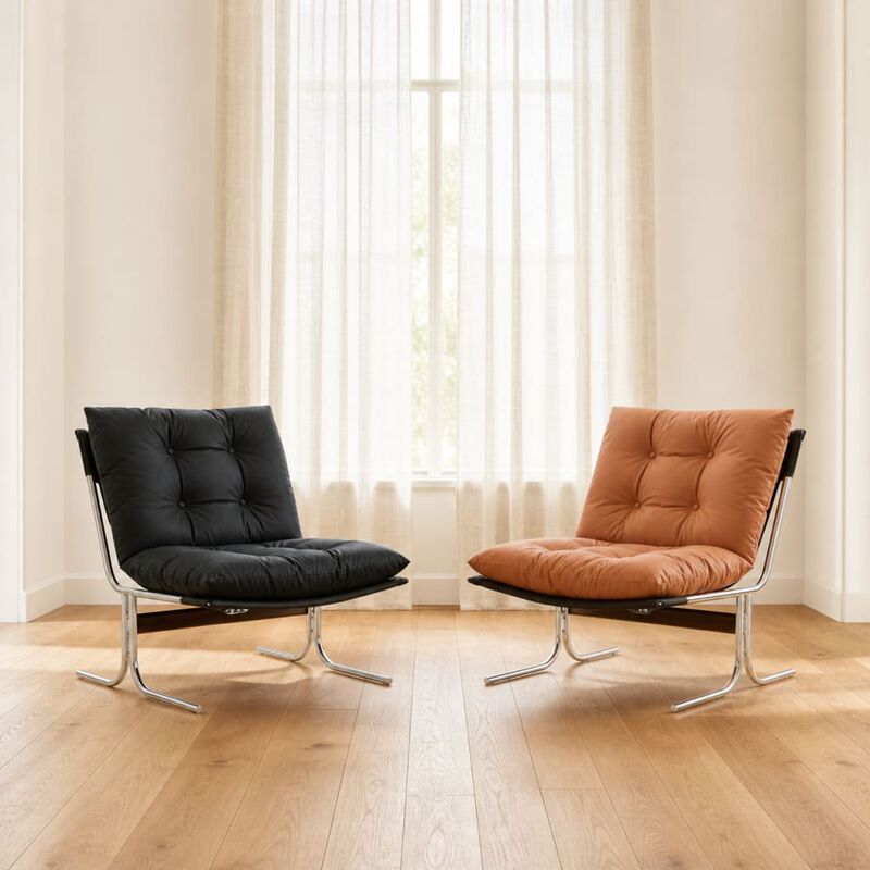 GOODSILO Modern High Back Accent Armchair Soft Padded Upholstered Single Seat Chair for Living Room Home Office Bedroom image number 3
