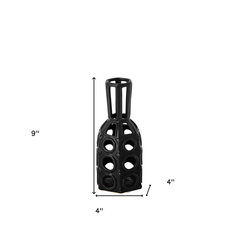 Decorative Pierced Ceramic Vase for Dining Table or Living Room