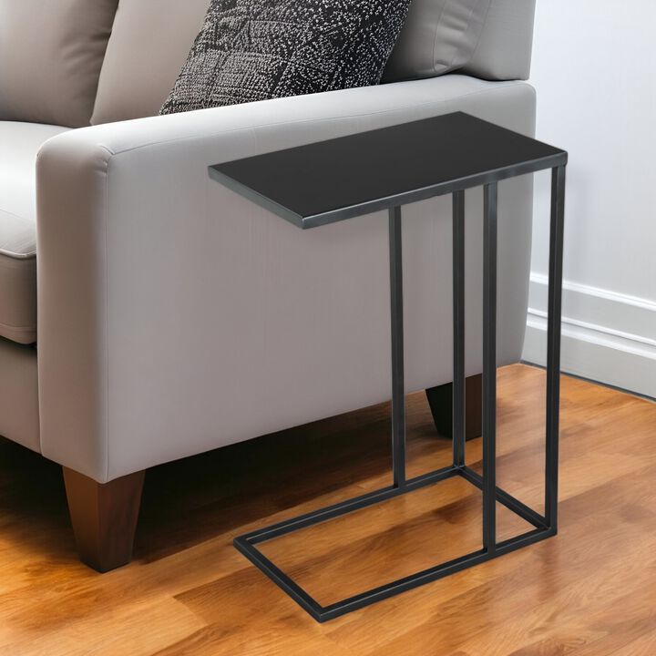 HomeRoots 24" Black Iron Abstract End Table
