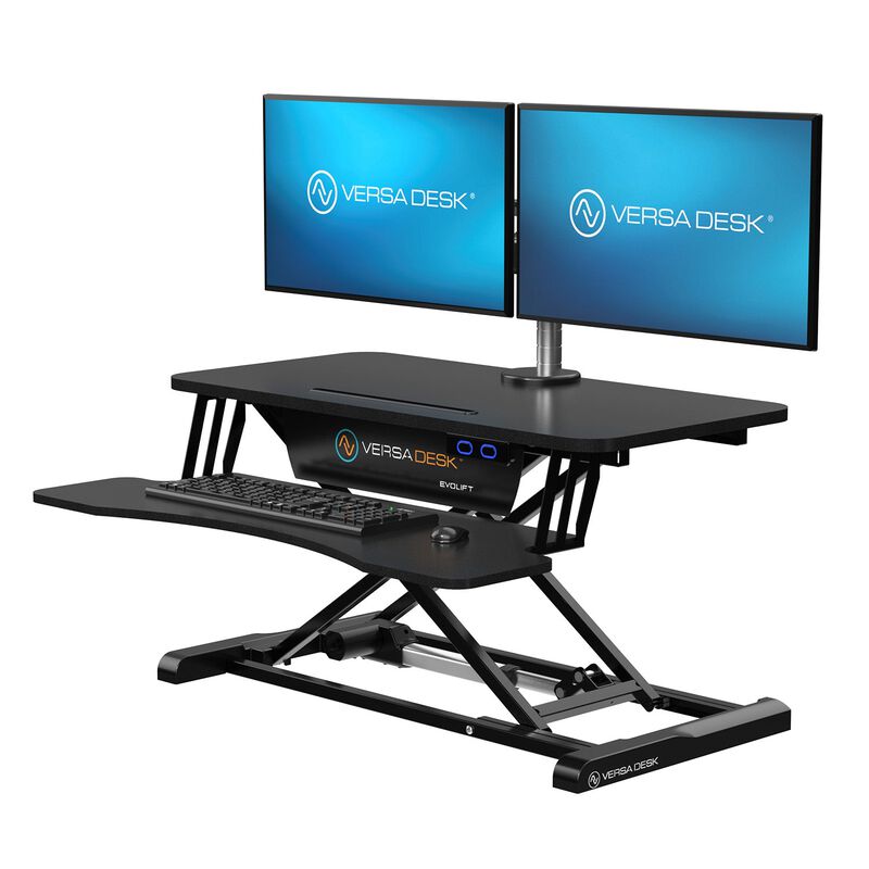 VersaDesk EvoLift 32"x24" Black Electric Standing Desk Converter, Height Adjustable Riser image number 0