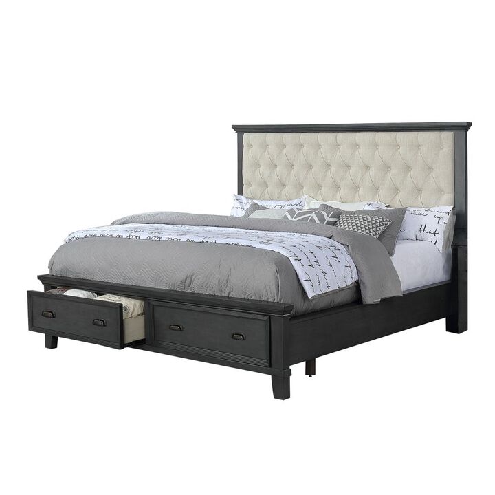 Best Quality Furniture Sandy Platform Eastern King Bed in Cappuccino