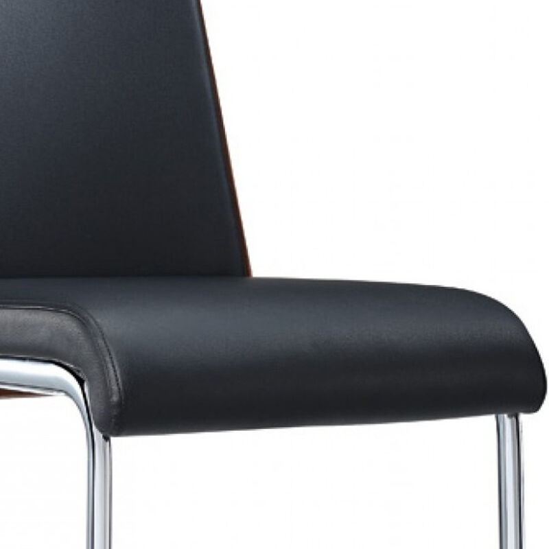 Set of 2 Upholstered Faux Leather Parsons Dining Chairs for Kitchen or Dining Room