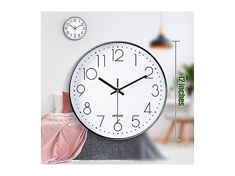 Wall Clock 12 Inch Clocks Non Ticking Battery Operated Stereoscopic Dial Quiet image number 2