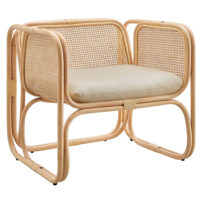 Ellis Natural Rattan Accent Armchair image number 0