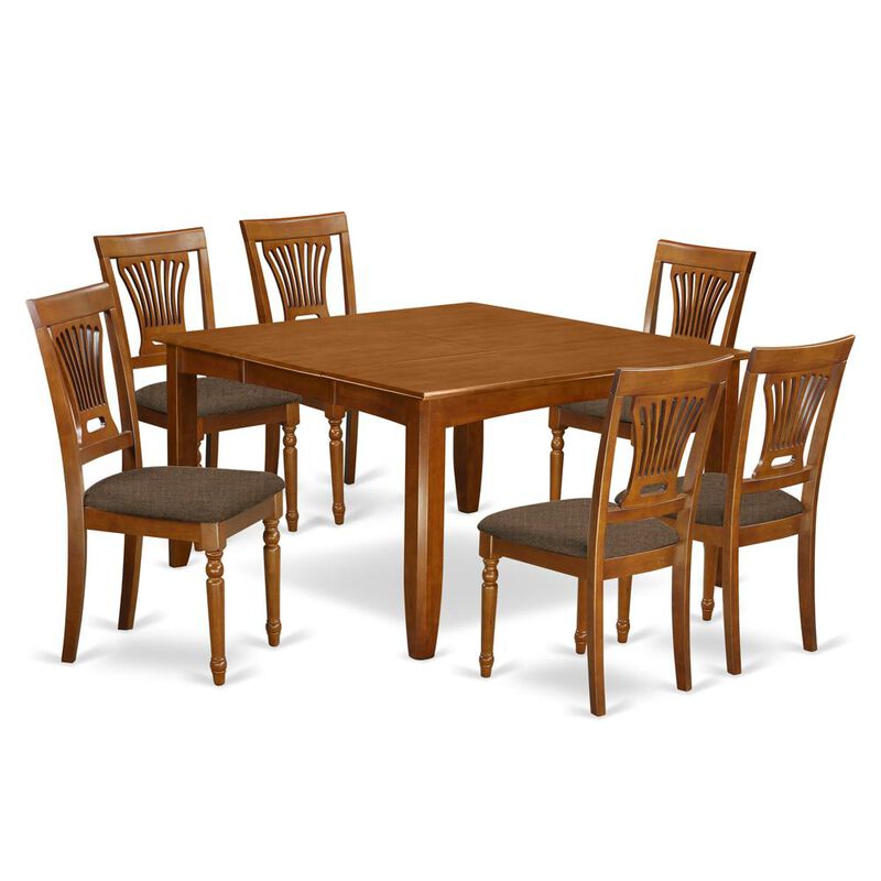 7 Pc Dining room set-Table with Leaf and 6 Kitchen Chairs.