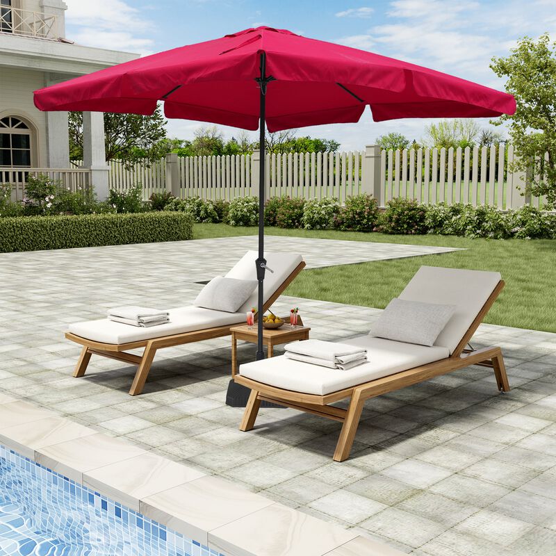 Mondawe 8 ft. x 10 ft. Skirted Canopy Outdoor Patio Square Market Umbrella With Base Stand