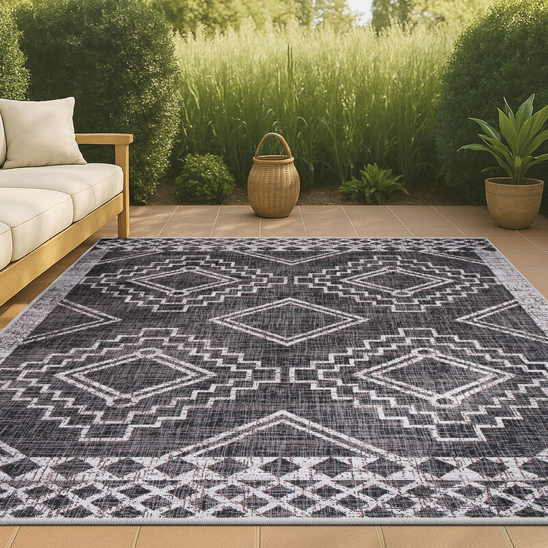 Marokko Diamond Tribal Medallion Indoor/Outdoor Area Rug