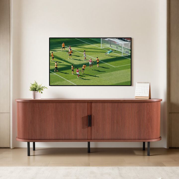 TV Stand for TVs up to 58 Inch with Adjustable Shelves and Sliding Door