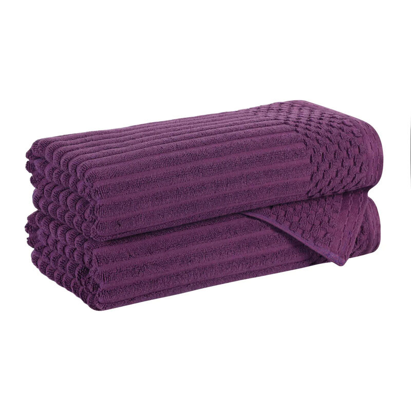 2-Piece Cotton Ribbed Bath Towel Set &ndash; Plush and Quick-Dry image number 0