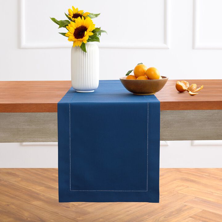 Cotton Linen Table Runner - Cotton Linen Hemstitch