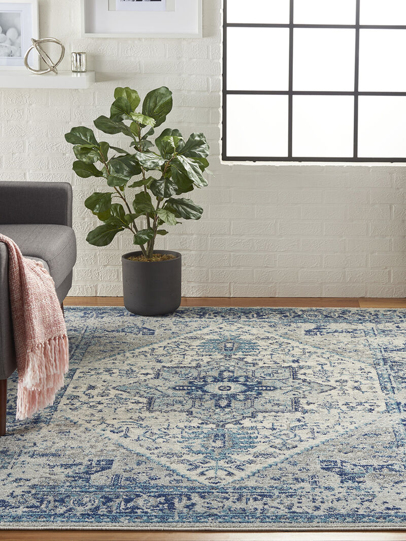 Tranquil TRA06 Ivory/Light Blue 5'3" x 7'3" Rug image number 6