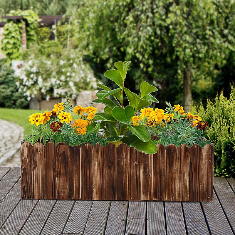 Hivvago Raised Garden Planter Box 40 x 16 x 12" Wooden Design image number 3