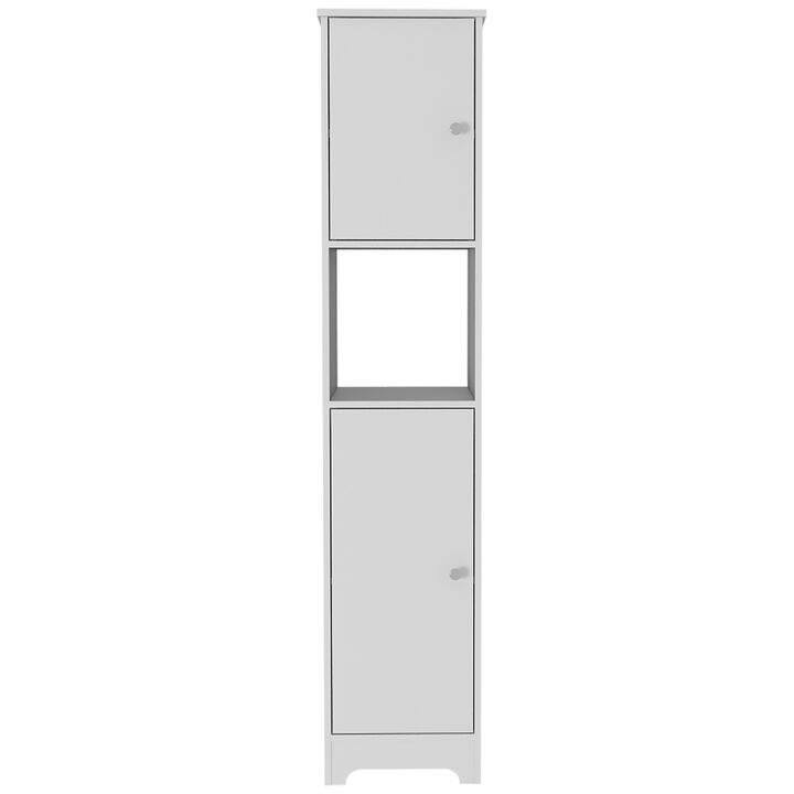 Ibis Linen Cabinet, Double Doors, Four Interior Shelves, Two Cabinets -White