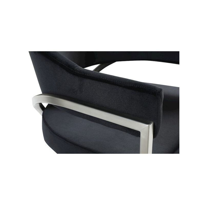 Meridian Furniture Madelyn Black Velvet Dining Chair, Set of 2