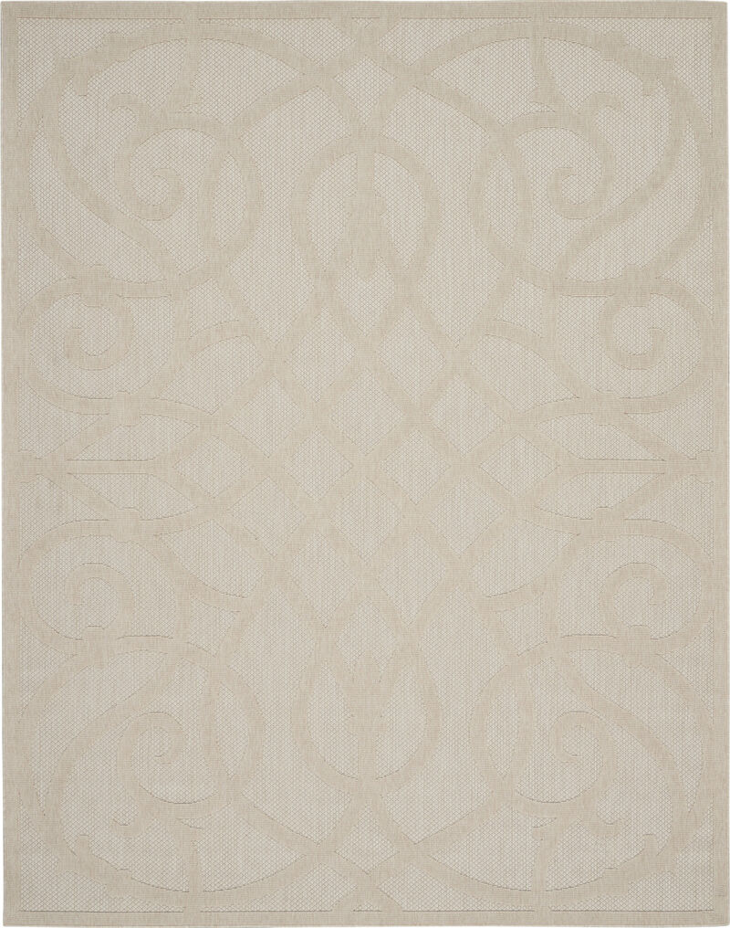 HomeRoots 7' X 10' Cream And Beige Trellis Indoor Outdoor Area Rug image number 0