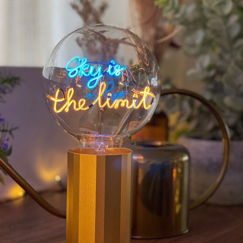 Bulb SKY IS THE LIMIT Blue/ Amber with Base Table Lamp PORTABLE Rose Gold image number 1