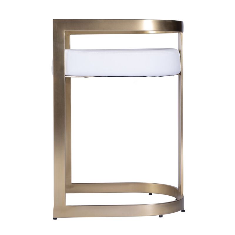 Butler Specialty Clarence Faux Leather 23 Dining Stool, White