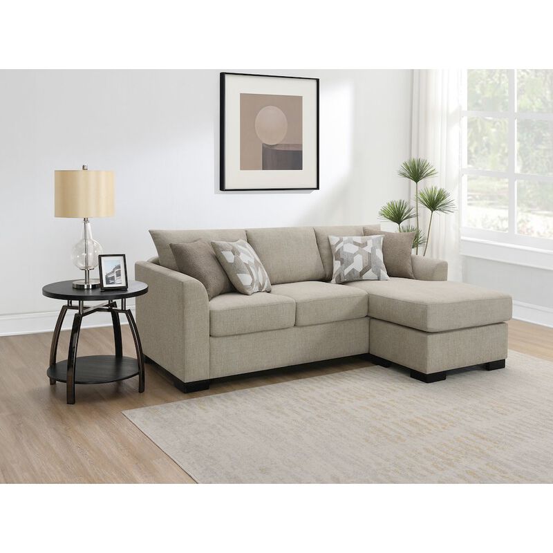 Coaster Co. of America Storey Upholstered Sleeper Sectional Chaise Sofa Camel