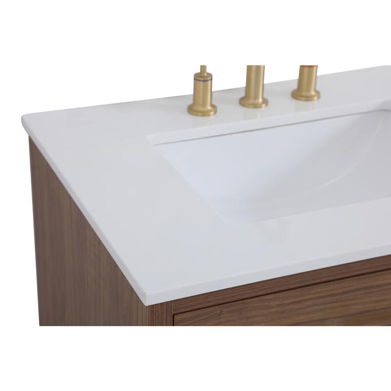 Elegant Kitchen and Bath 30 inch bathroom vanity in Walnut Brown