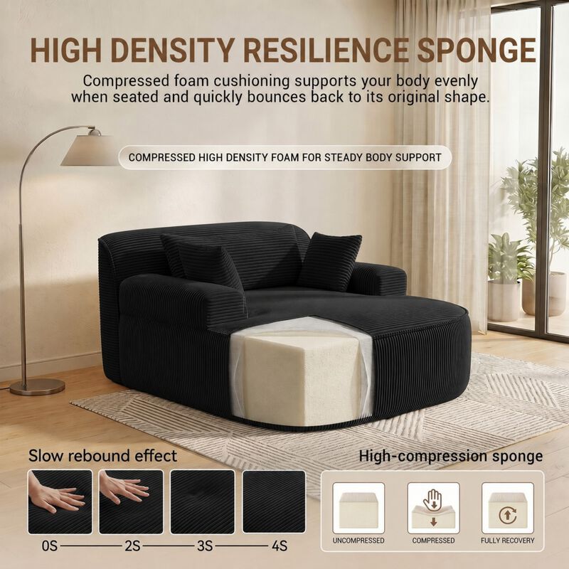 Lebdwi Modern Corduroy Oversized Accent Chair image number 5