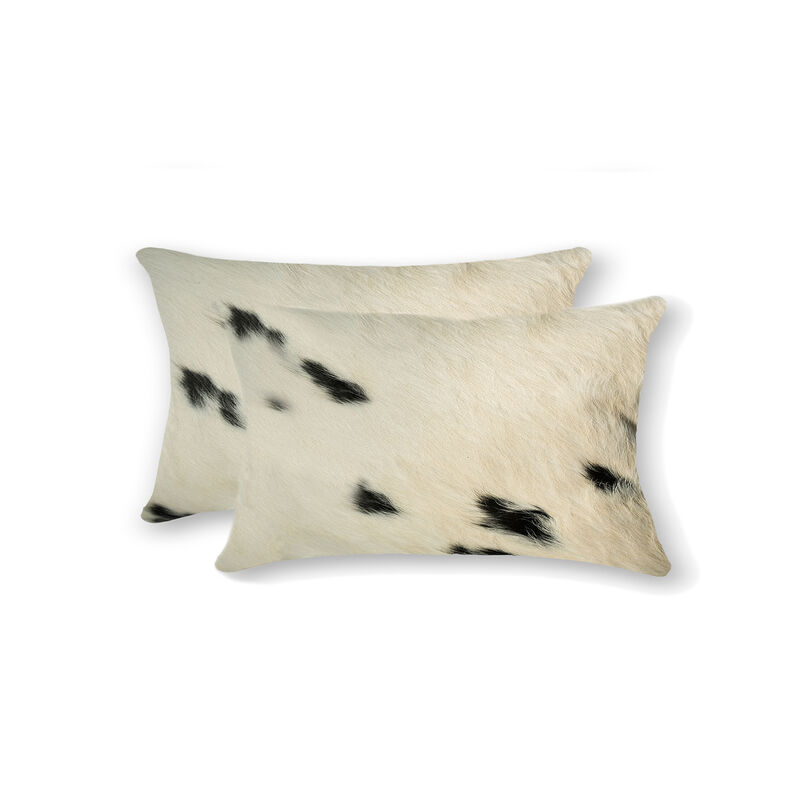 Set of 2 Cowhide Throw Pillow Covers for Sofa, Couch, or Living Room Decor