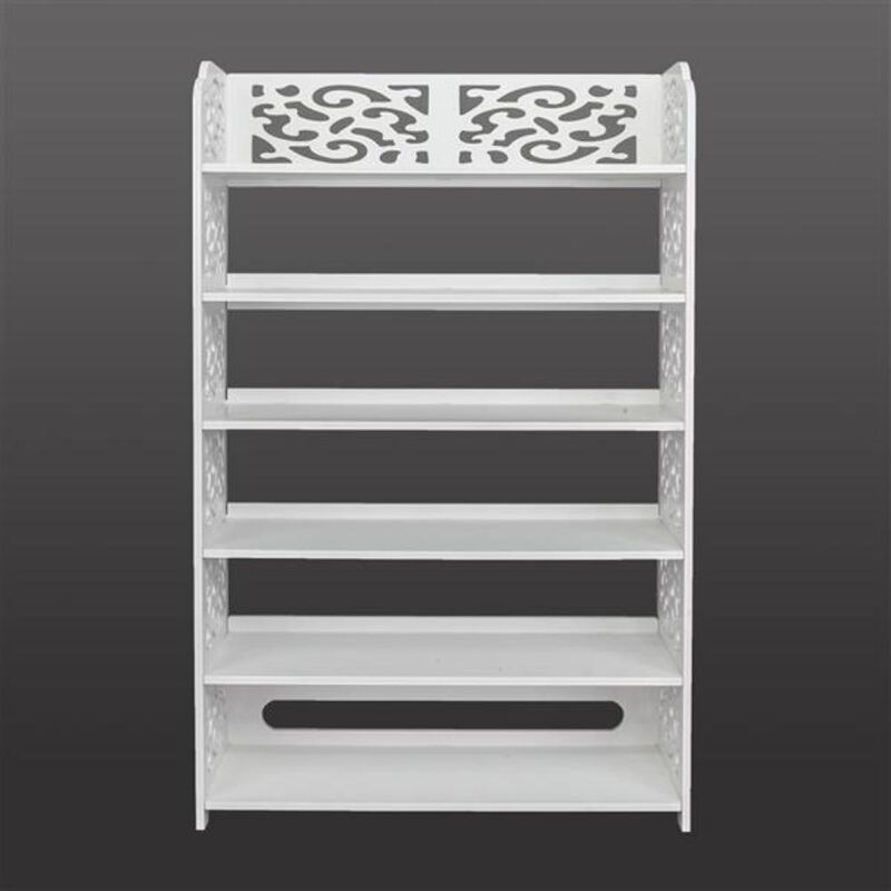 Six-Tier Carved Shoe Rack – Elegant and Space-Saving Shoe Storage Solution
