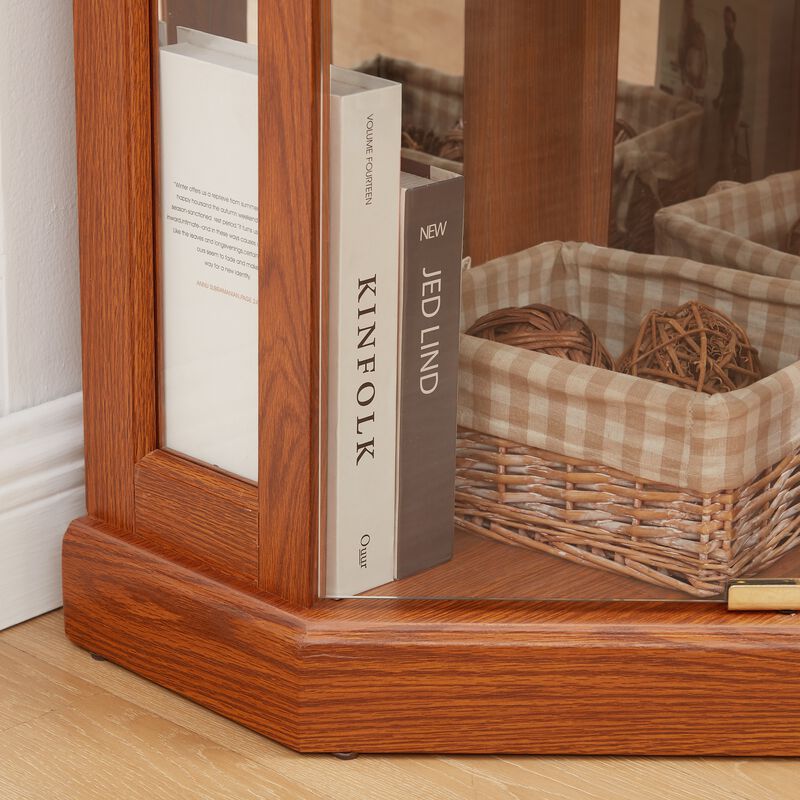 Fenket Corner Glass Curio Cabinet image number 8