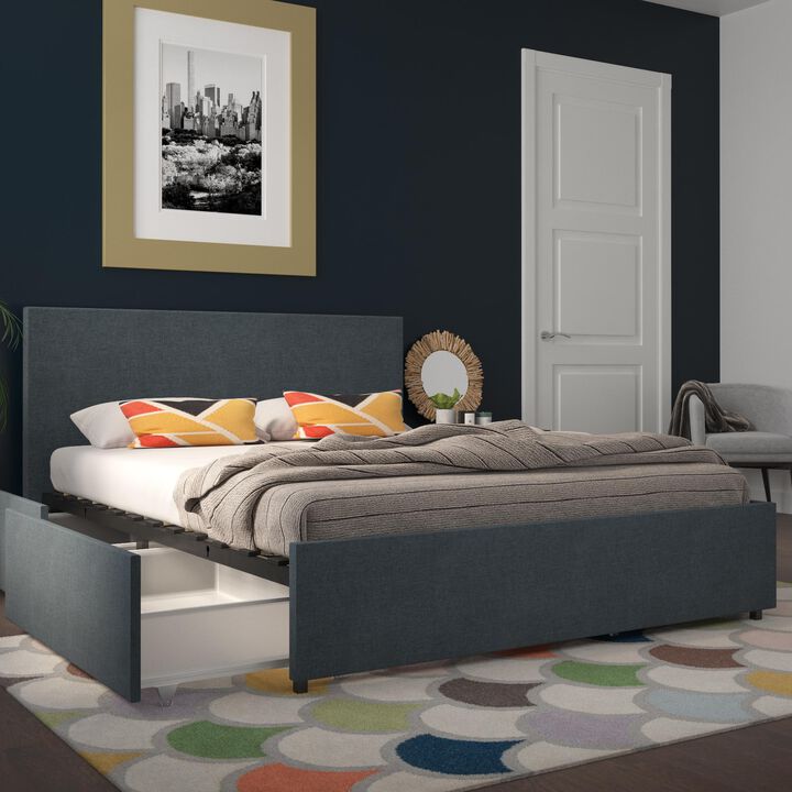 Kelly Upholstered Bed with Storage Drawers