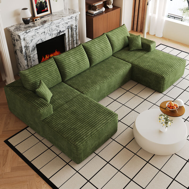 Vitpug 134" Comfort U Shaped Cloud Sectional Sofa image number 2
