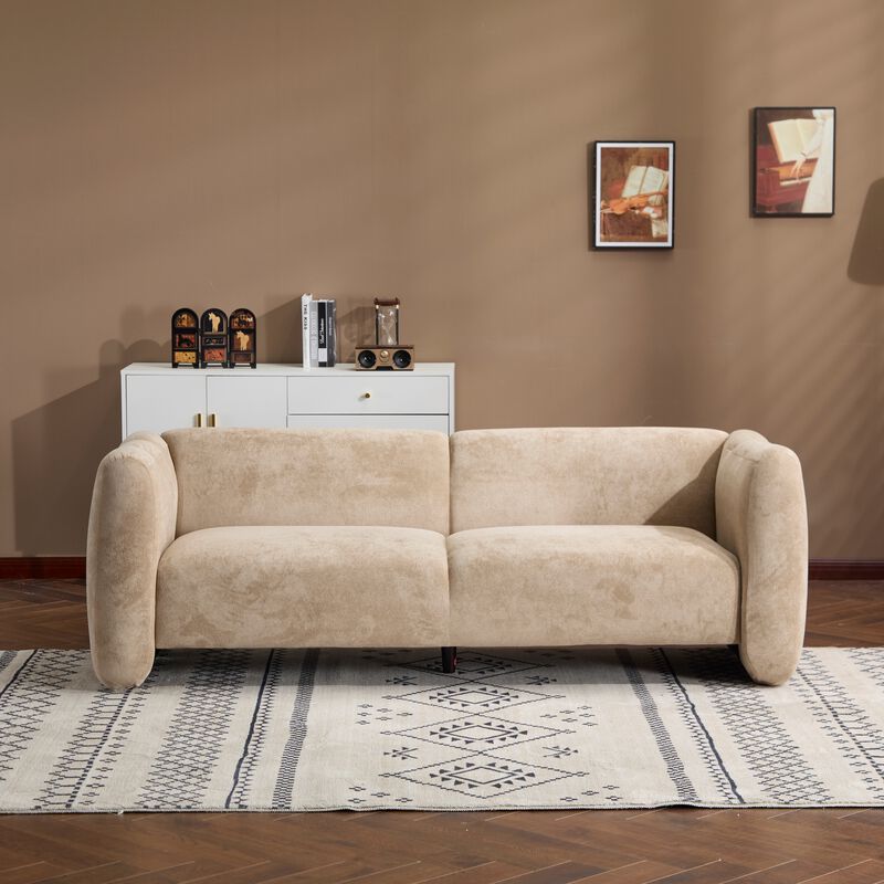 Merax 3-Seater Curved Upholstered Loveseat image number 2