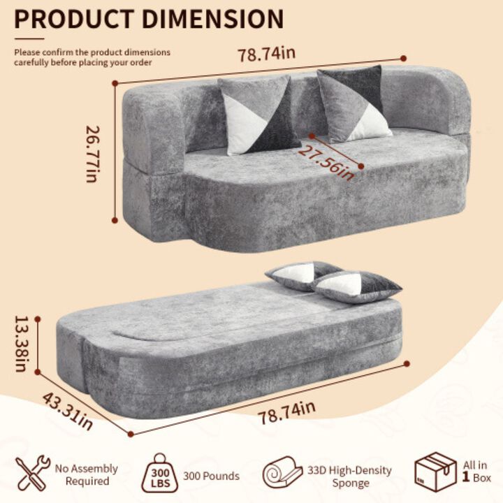 GOODSILO Convertible Eggshell Sleeper Sofa Bed with Plush Upholstery and 33D High Density Foam for Small Space Living Rooms Bedrooms Apartments