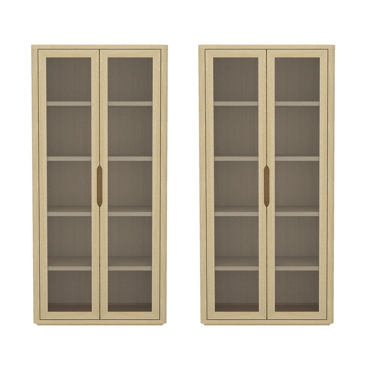 Rivington Neutral Bookcase Cabinet (Set of 2)