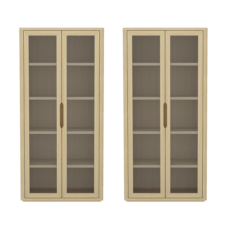 Rivington Neutral Bookcase Cabinet (Set of 2)