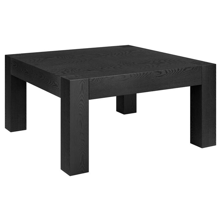 Hudson&Canal Langston 34 Wide Square Coffee Table in Black Grain
