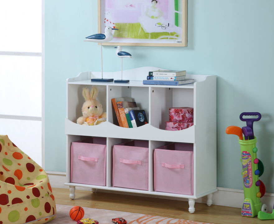 King's Brand 6 Cubby Storage Cabinet, White