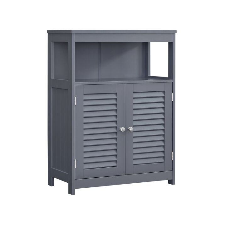 BreeBe Storage Cabinet with Shelf for Bathroom Gray