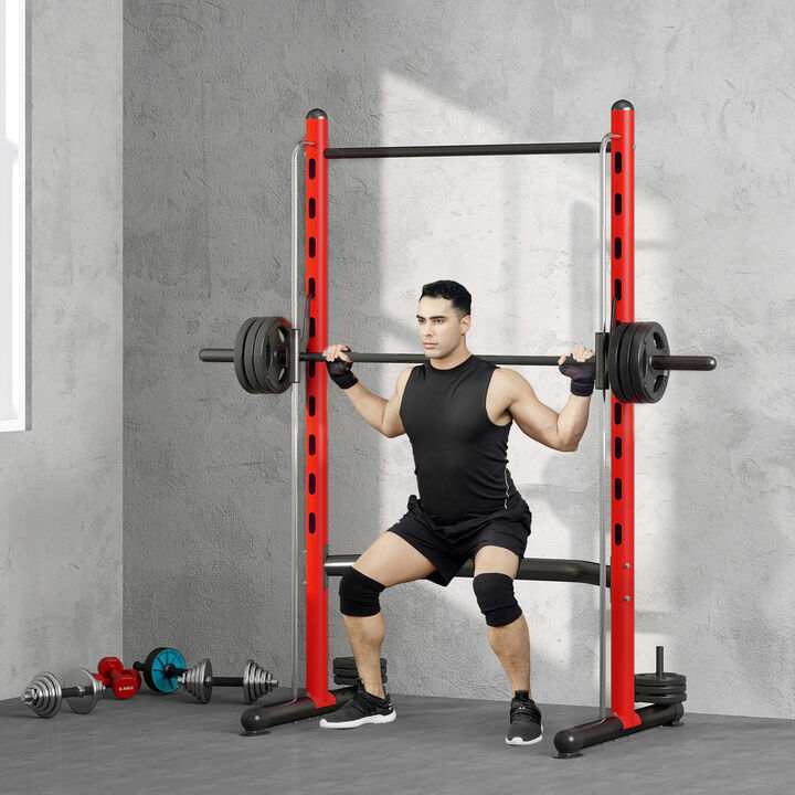 Hivvago Squat Rack with Pull Up Bar and Adjustable Bench