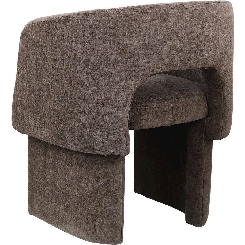 Meridian Furniture Emmet Brown Chenille Fabric Dining Chair / Accent Chair