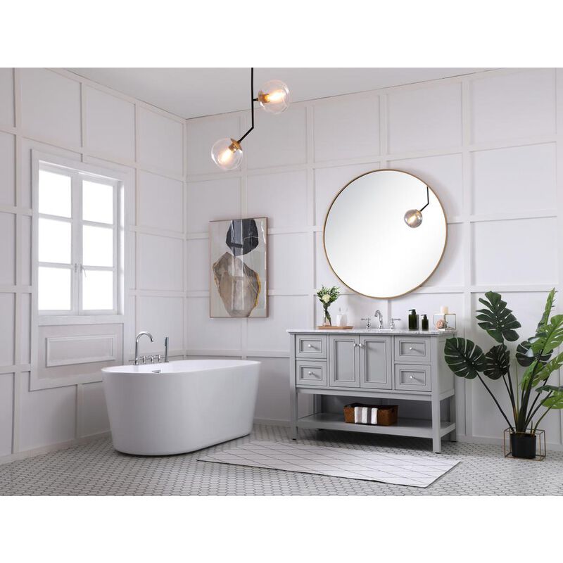 Elegant Kitchen and Bath 48 inch Single bathroom vanity in natural wood