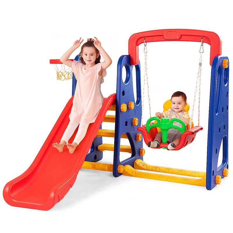 3-in-1 Kids Outdoor Climber and Slide Playset for Young Children