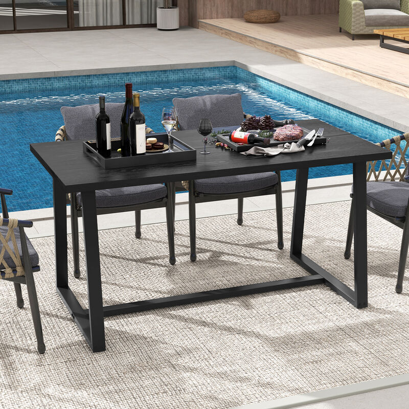 Large Dining Table with Anti-Slip Foot Pads for Stable and Comfortable Dining Experience