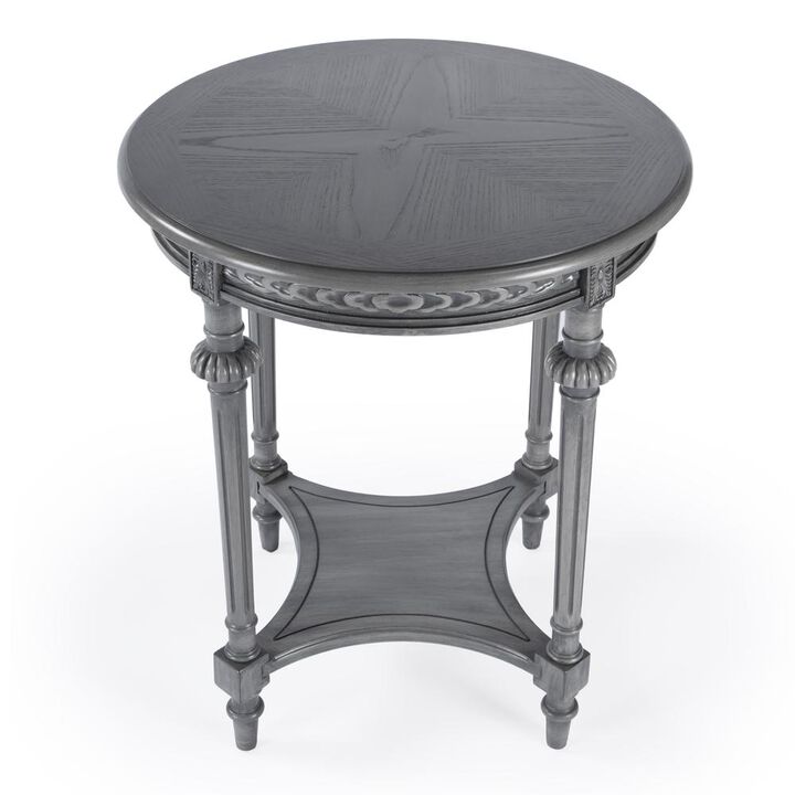 Butler Specialty Hellinger Round Lamp Table, Gray