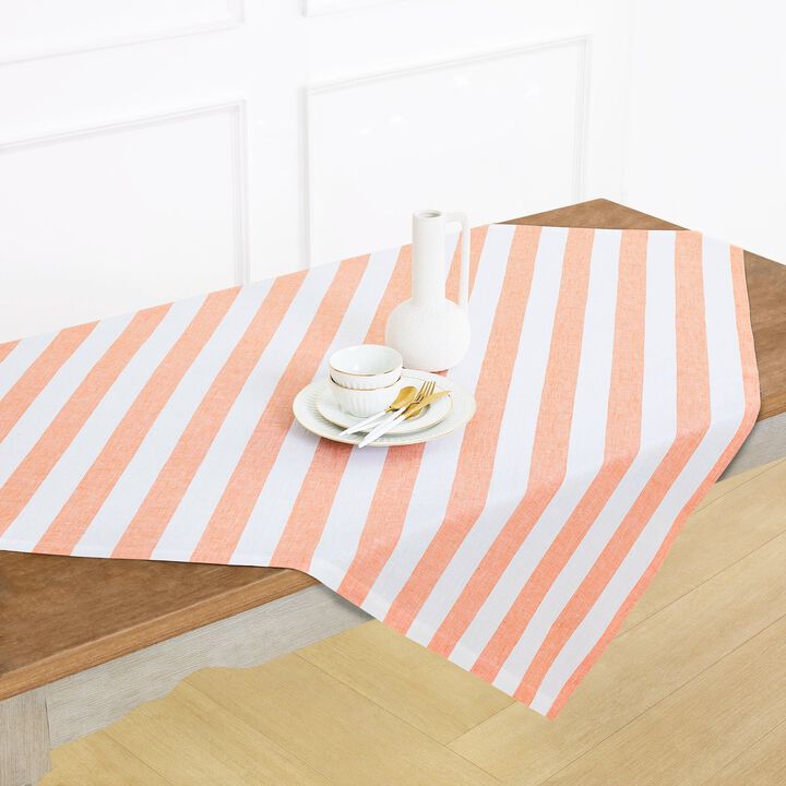 Linen Table Throw - Cabana Stripe