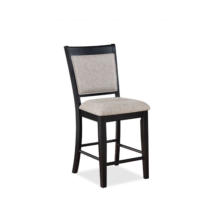 Streamdale Set of 2 Farmhouse Counter Height Dining Chairs, Light Gray Linen