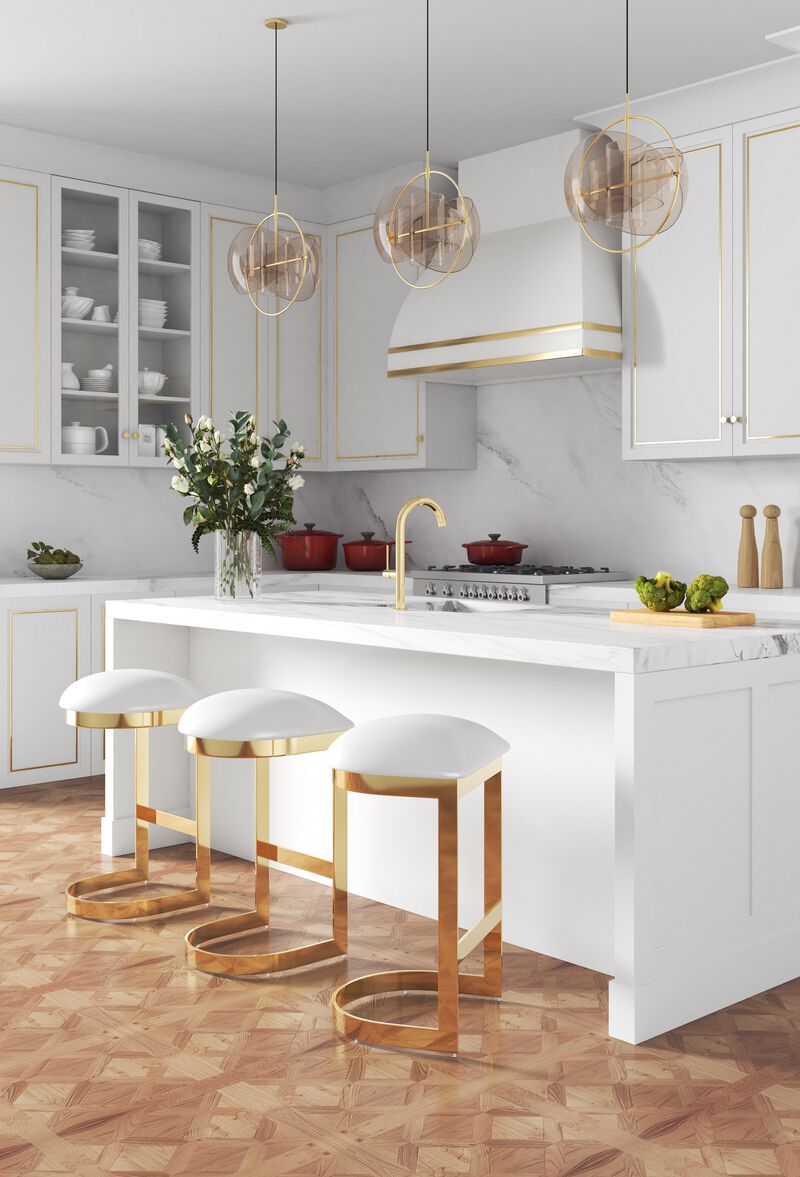 Aura White Bar Stools (Set of 2)