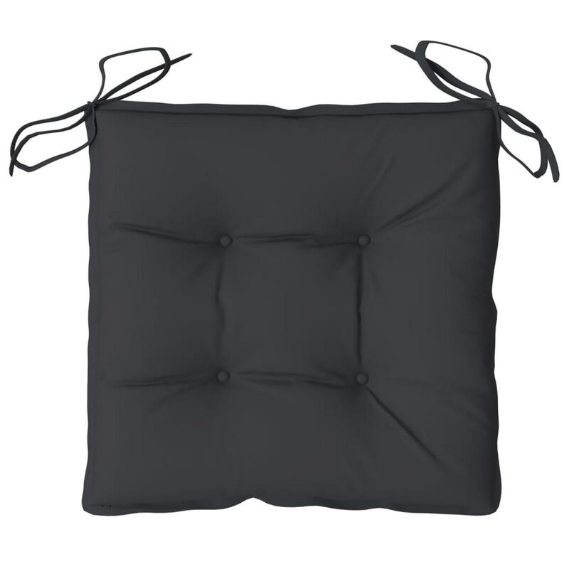 Zia 4pc Outdoor Patio Cushions for Chair, Tufted, Black Oxford Fabric - Benzara image number 4