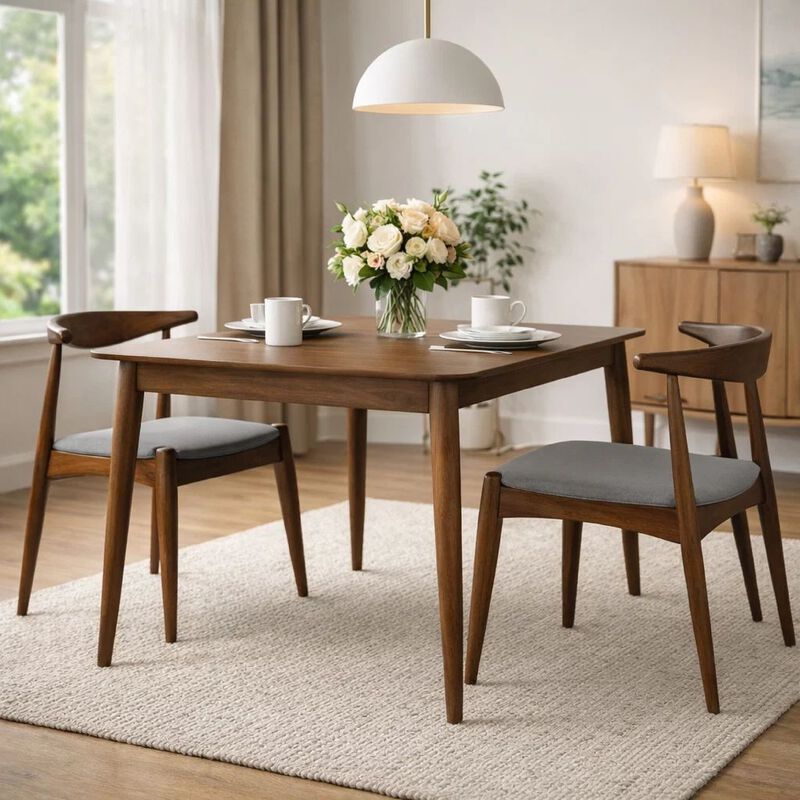 Syma Dining Side Chair Set of 2, Open Curved Back, Dark Brown Wood image number 6