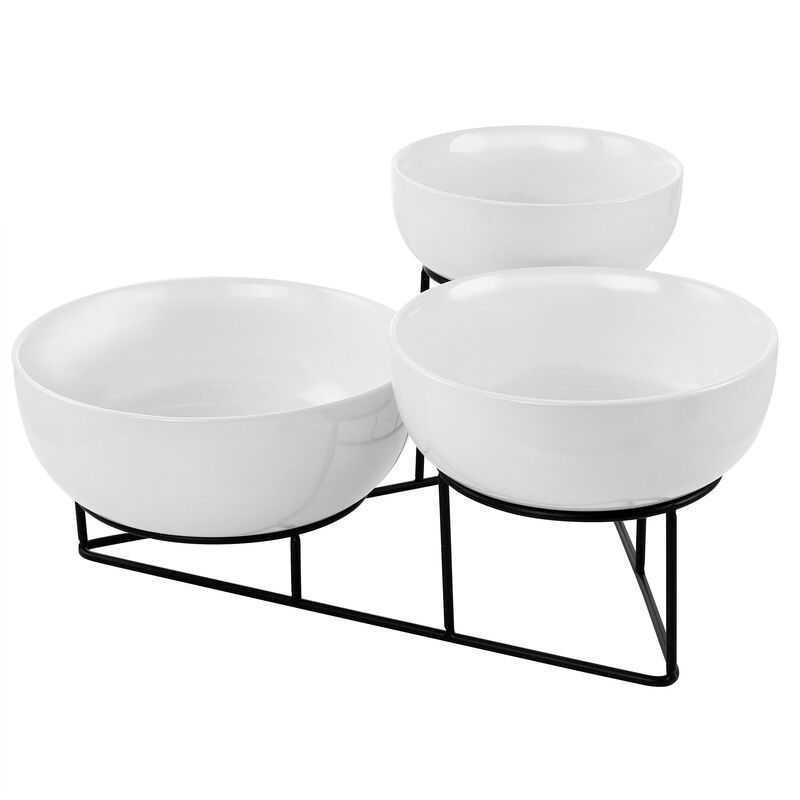 Gibson Elite 4 Piece Bowl Set with Metal Rack